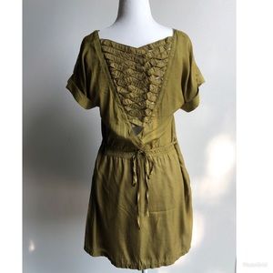 Olive green dress w/ crisscross back